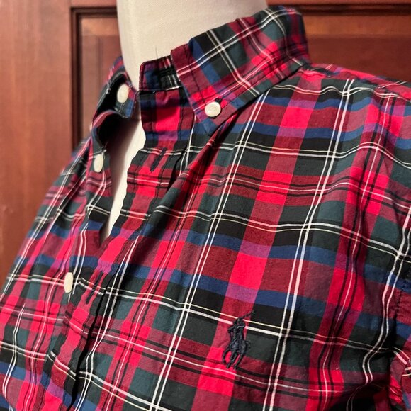 Ralph Lauren‎ red plaid long sleeve button down shirt size L Boys - Picture 5 of 11